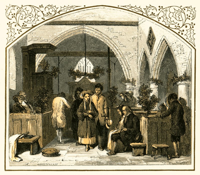 Kirkon koristelu jouluna tekijältä Myles Birket Foster