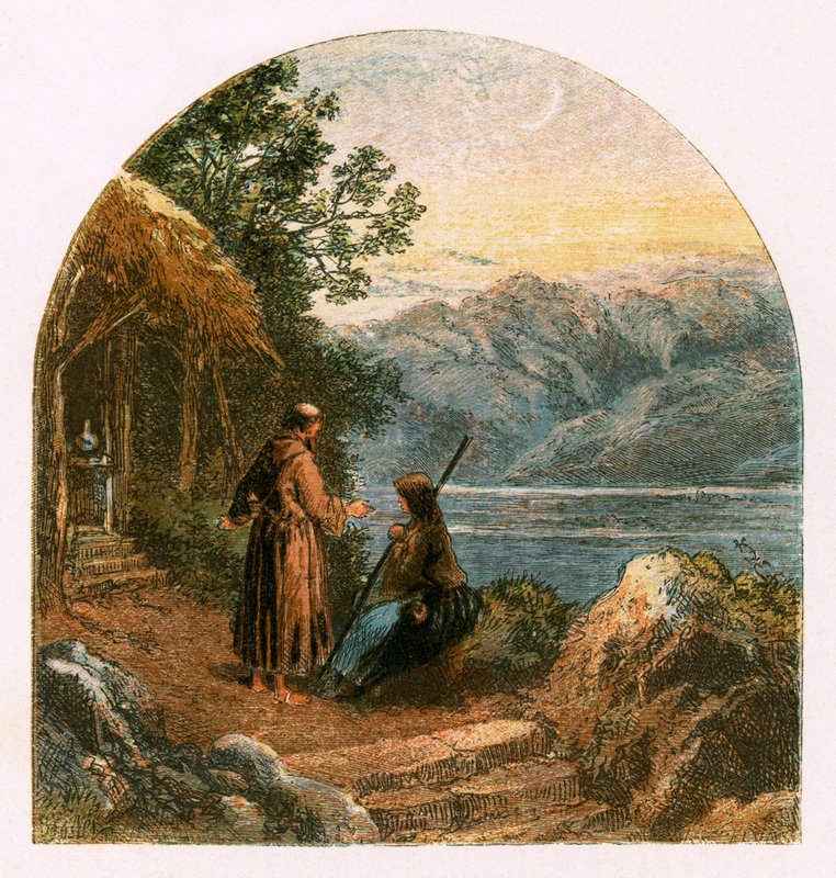 Kuvitus teokselle Erakko tekijältä Myles Birket Foster