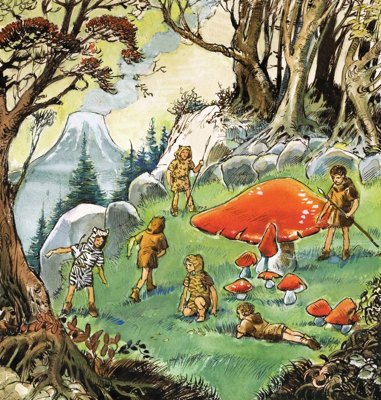Kadonneet pojat, kuvitus J.M. Barrien Peter Pan -teoksesta (guassi paperille). tekijältä Nadir Quinto