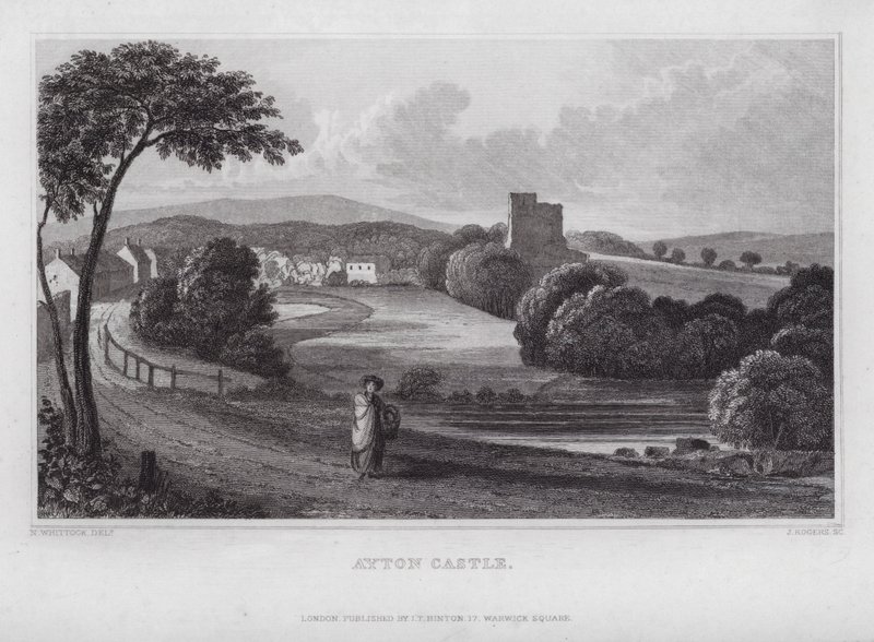 Ayton Castle (kaiverrus) tekijältä Nathaniel (after) Whittock