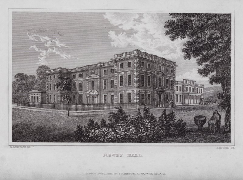 Newby Hall (kaiverrus) tekijältä Nathaniel (after) Whittock