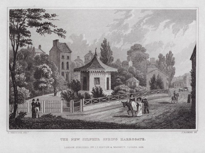Uusi rikkilähde, Harrogate (kaiverrus) tekijältä Nathaniel (after) Whittock