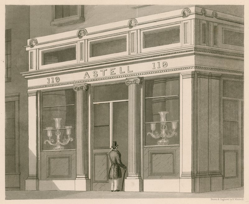 Osta Astell, Wine and Spirit Warehouse, Grafton Street, Tottenham Court Road tekijältä Nathaniel Whittock