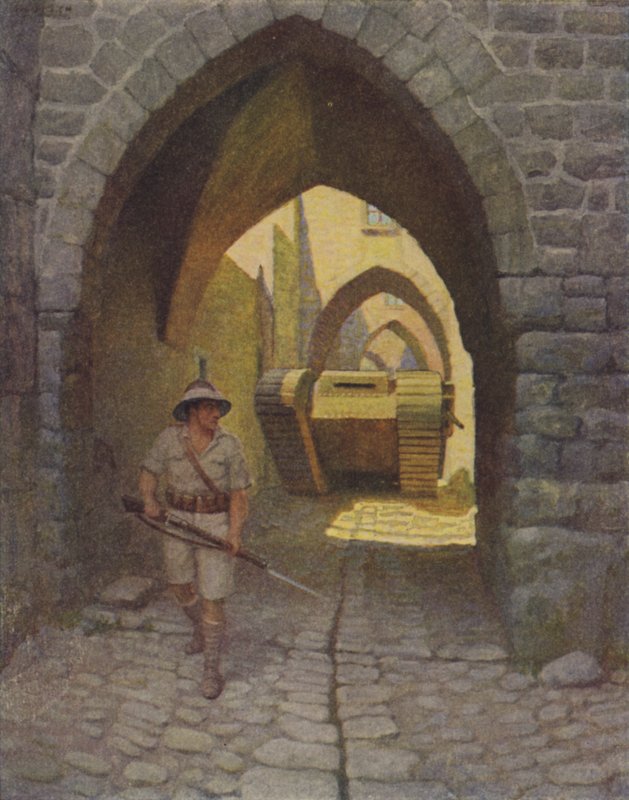 Englantilainen tankki Jerusalemin kaduilla tekijältä Newell Convers Wyeth