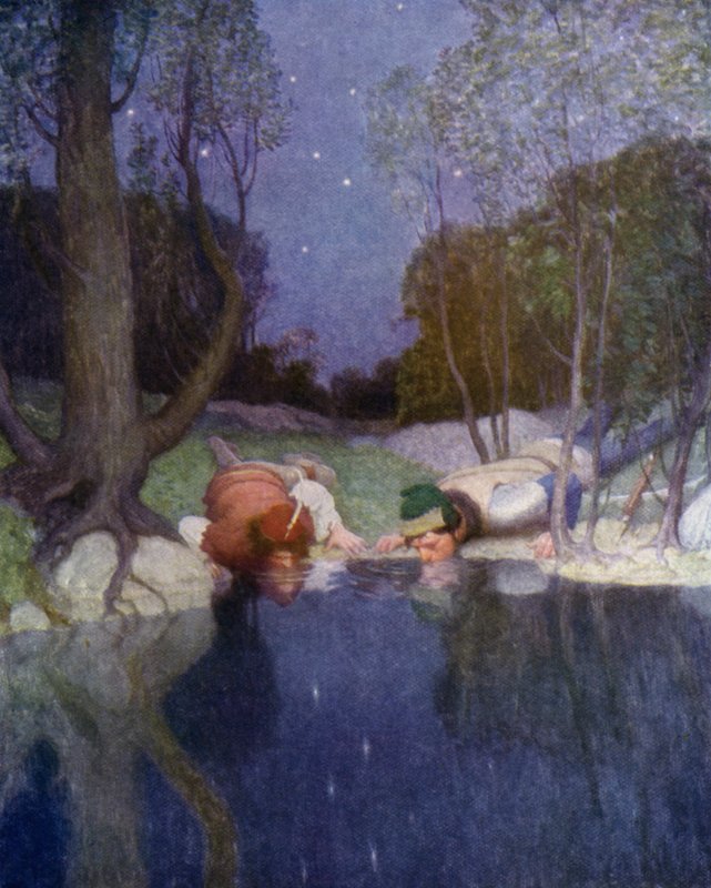 Kuvitus Robert Louis Stevensonin mustalle nuolelle tekijältä Newell Convers Wyeth