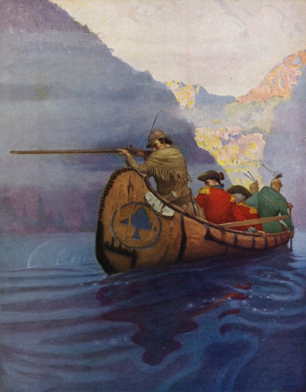 Kuvitus teokseen The Last of the Mohicans tekijältä Newell Convers Wyeth