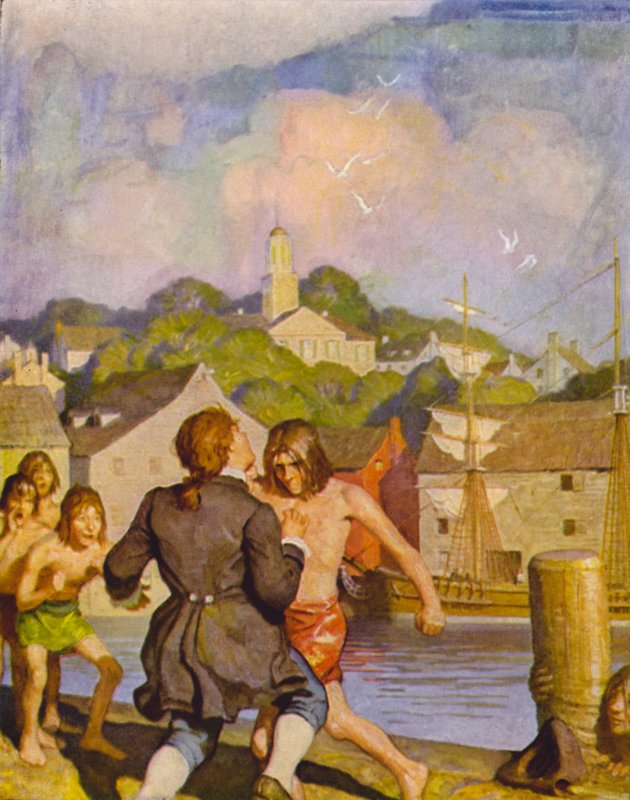 Johnnys taistelee Cherryn kanssa tekijältä Newell Convers Wyeth