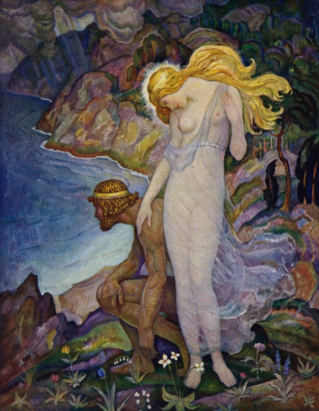 Odysseia: Odysseus ja Calypso tekijältä Newell Convers Wyeth