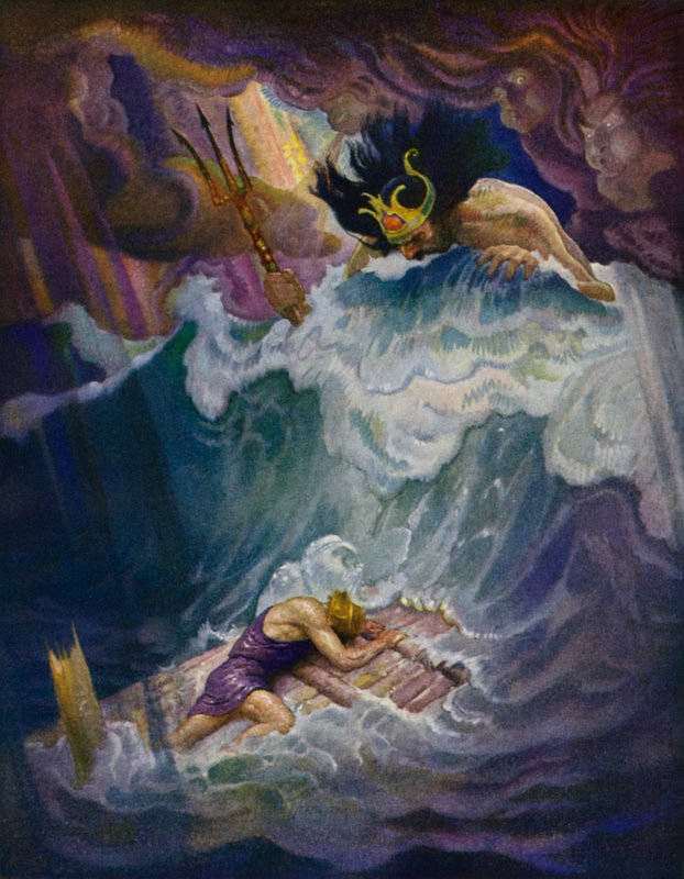 Odysseia: Odysseuksen lautta tekijältä Newell Convers Wyeth
