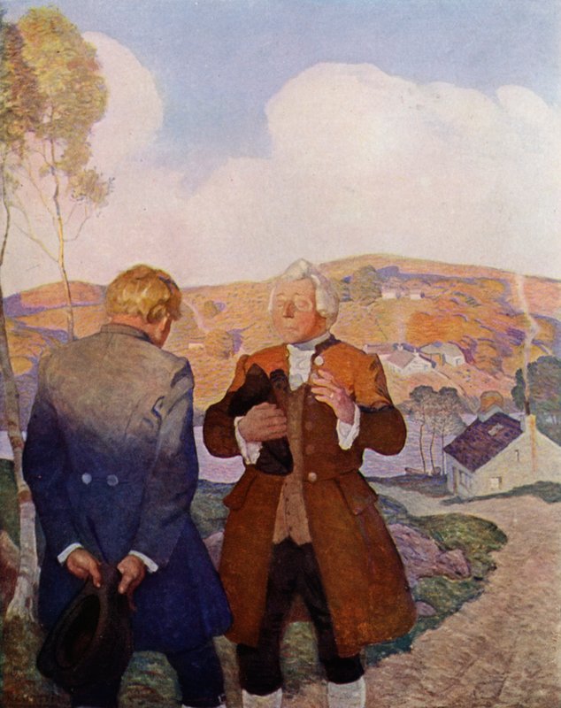 Kuvitus Robert Louis Stevensonin Kidnapped (värilitho) tekijältä Newell Convers (after) Wyeth