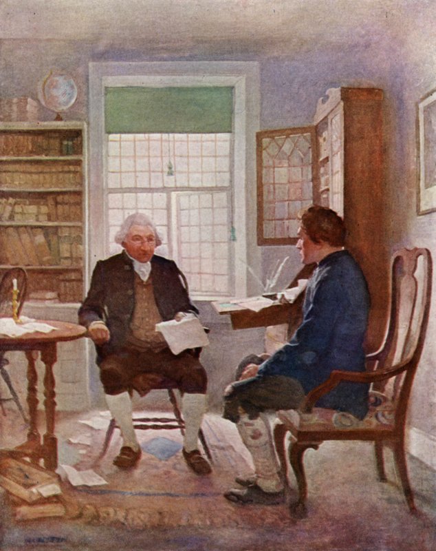 Kuvitus Robert Louis Stevensonin Kidnapped (värilitho) tekijältä Newell Convers (after) Wyeth