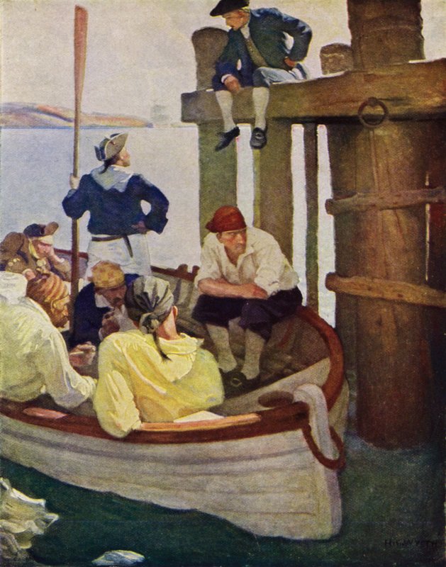 Kuvitus Robert Louis Stevensonin Kidnapped (värilitho) tekijältä Newell Convers (after) Wyeth