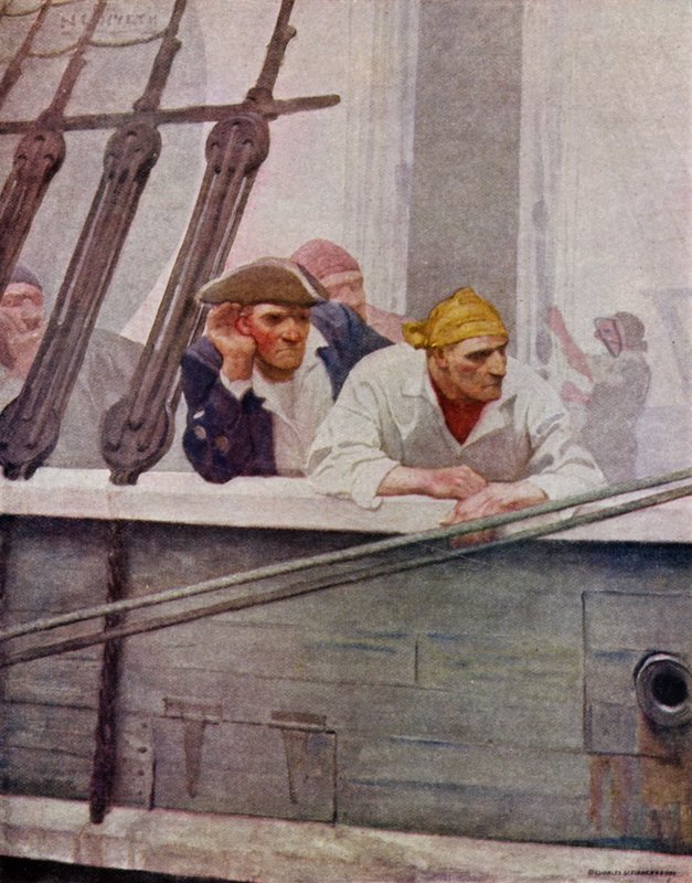 Kuvitus Robert Louis Stevensonin Kidnapped (värilitho) tekijältä Newell Convers (after) Wyeth