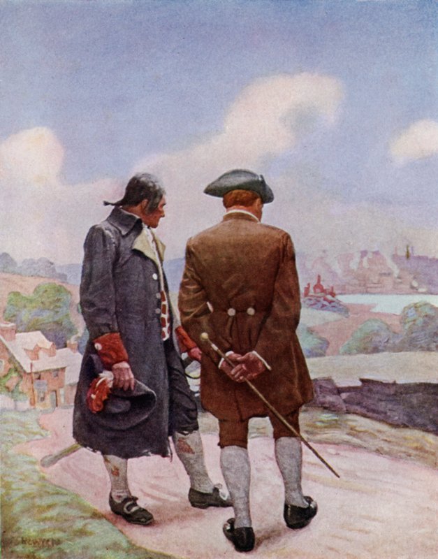Kuvitus Robert Louis Stevensonin Kidnapped (värilitho) tekijältä Newell Convers (after) Wyeth