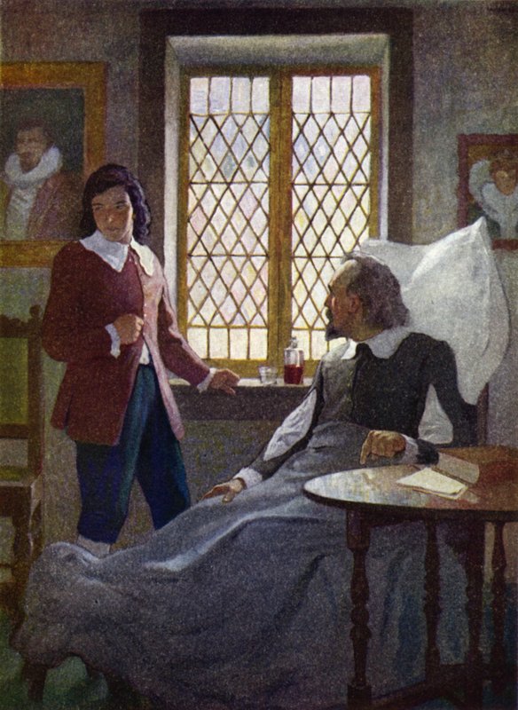 Kuvitus Robinson Crusoelle (väri litho) tekijältä Newell Convers (after) Wyeth