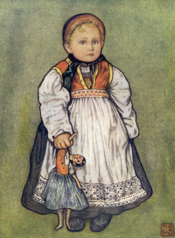Norja: A Baby of Telemarken (väri litho) tekijältä Nico Jungman