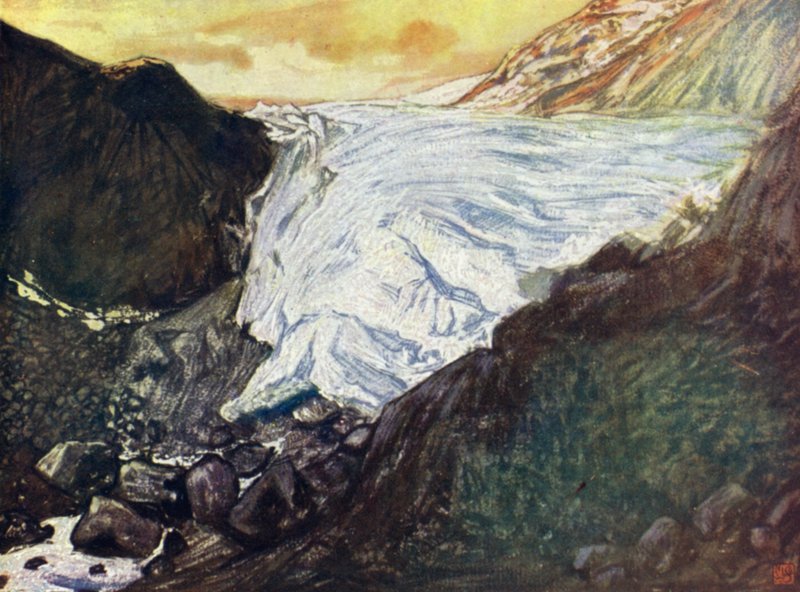 Norja: Buerbrae, Odde Hardanger (väri litho) tekijältä Nico Jungman