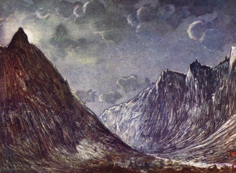 Norja: Romsdals Horn (väri litho) tekijältä Nico Jungman