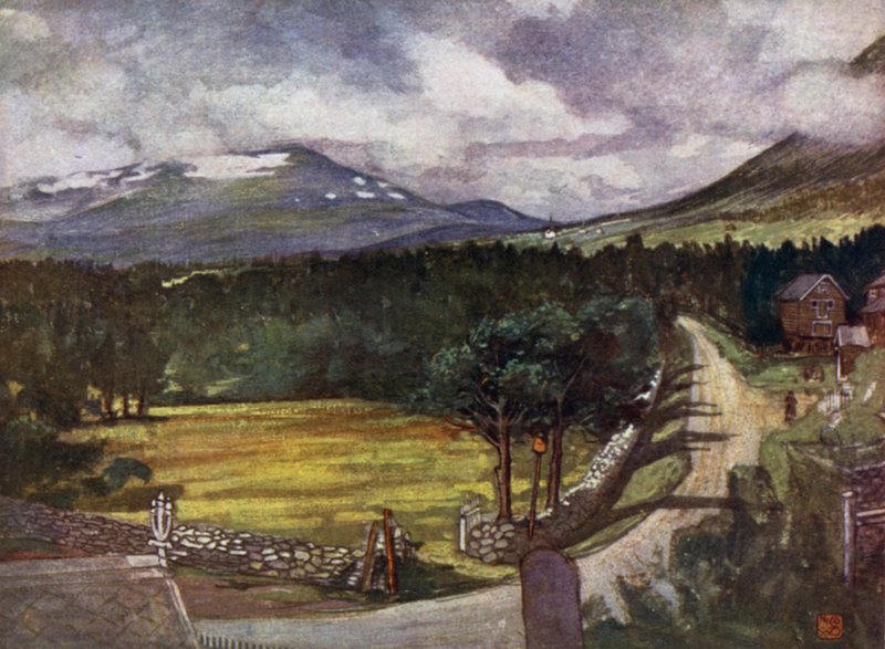 Norja: Lumihuippuiset vuoret Aunessa (väri litho) tekijältä Nico Jungman