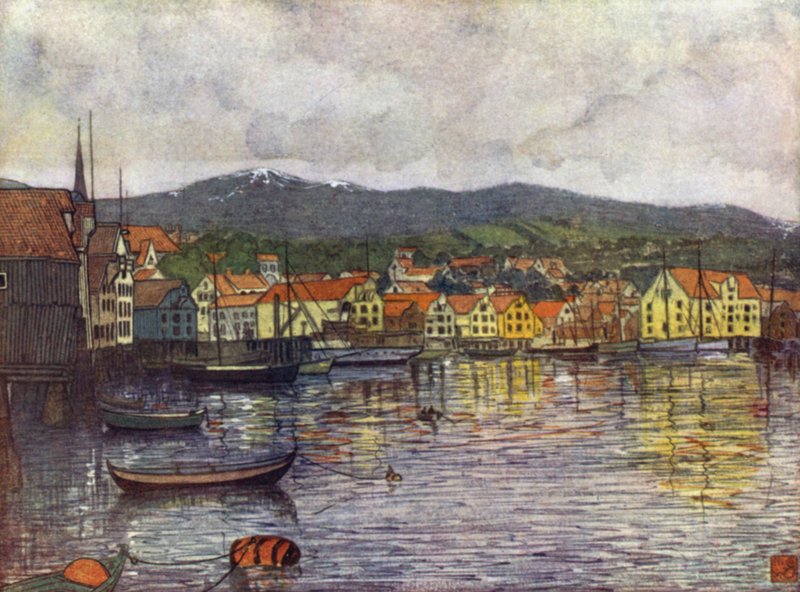 Norja: Molden kaupunki (väri litho) tekijältä Nico Jungman