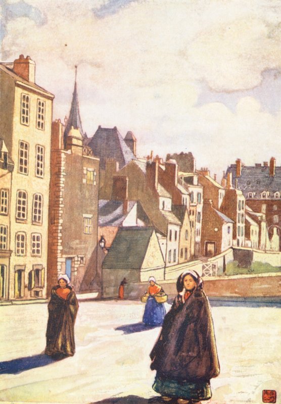 A Street in Granville (värilitografia) tekijältä Nico Jungmann