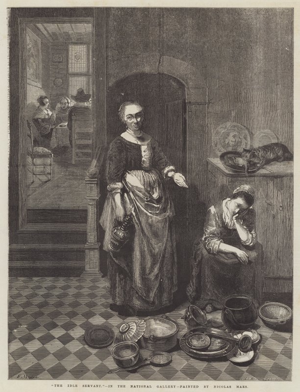 Tyhjä palvelija tekijältä Nicolaes Maes