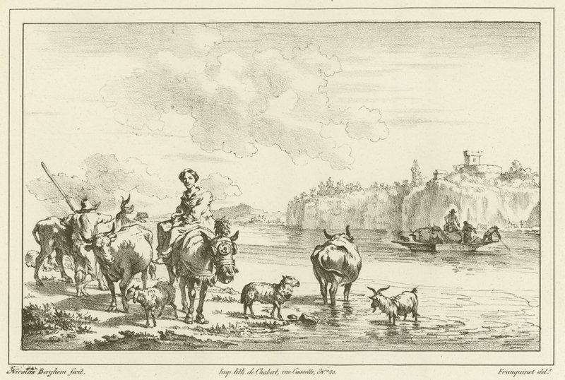 Nainen muulin päällä tekijältä Nicolaes Pietersz. Berchem