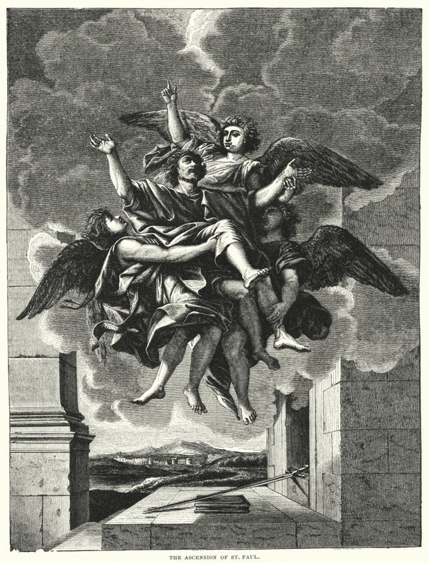 Pyhän Paavalin taivaaseenastuminen (kaiverrus) tekijältä Nicolas (after) Poussin