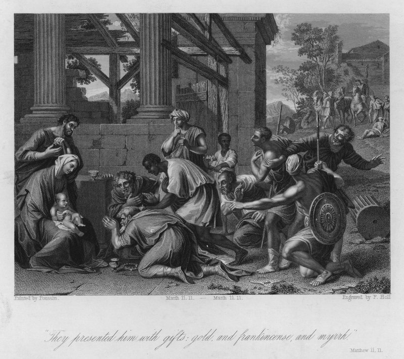 Viisaiden miesten uhri, Matteus II tekijältä Nicolas (after) Poussin