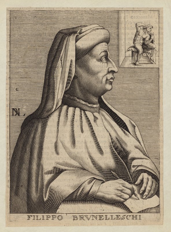 Filippo Brunelleschi, italialainen arkkitehti ja insinööri tekijältä Nicolas II de Larmessin