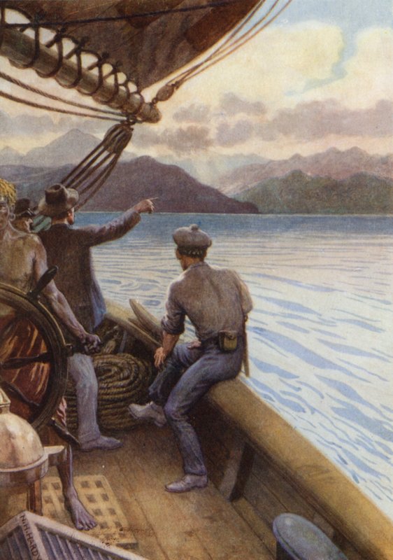 Risteily Etelämeren saarilla (väri litho) tekijältä Norman Hardy