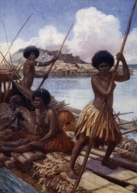 Markkinoille, Brittiläinen Uusi-Guinea (väri litho) tekijältä Norman Hardy