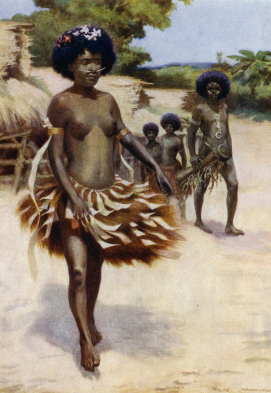 Pois Dubu Danceen, Brittiläinen Uusi-Guinea (väri litho) tekijältä Norman Hardy