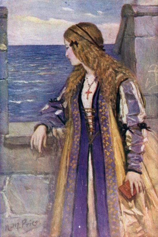 Clare Tantallonin rintamilla (väri litho) tekijältä Norman Mills (after) Price