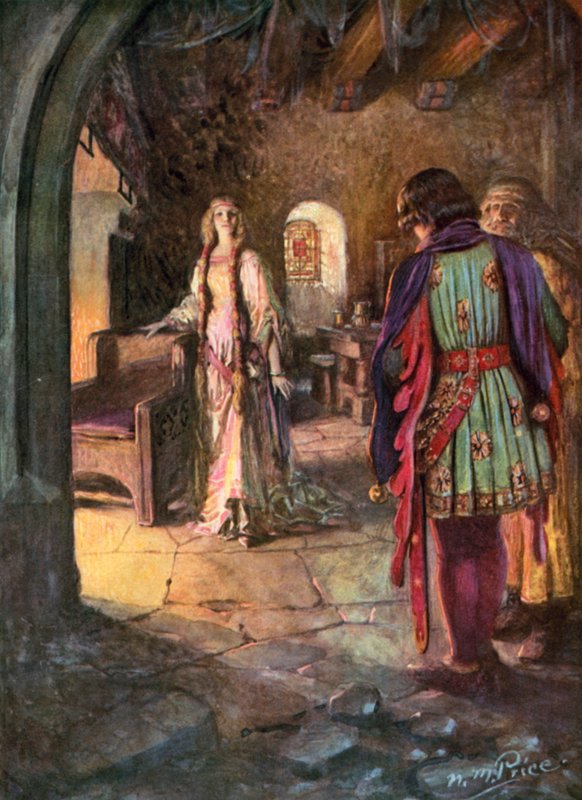 Tennyson, The Marriage Of Geraint (litografia en color) finlandès tekijältä Norman Mills (after) Price