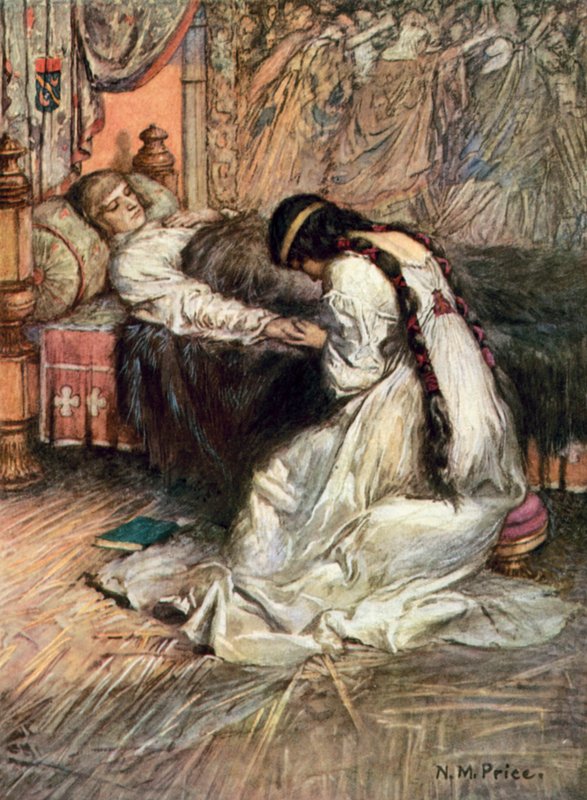 Tennyson, Prinsessa (väri litho) tekijältä Norman Mills (after) Price