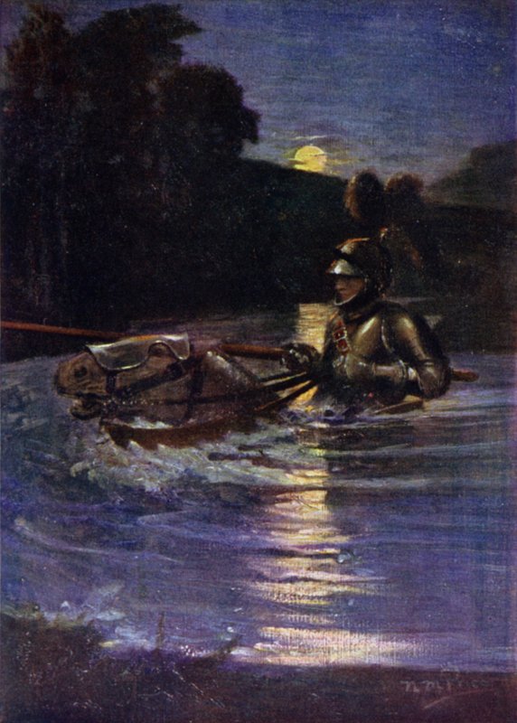 The Ride of William Deloraine (väri litho) tekijältä Norman Mills (after) Price