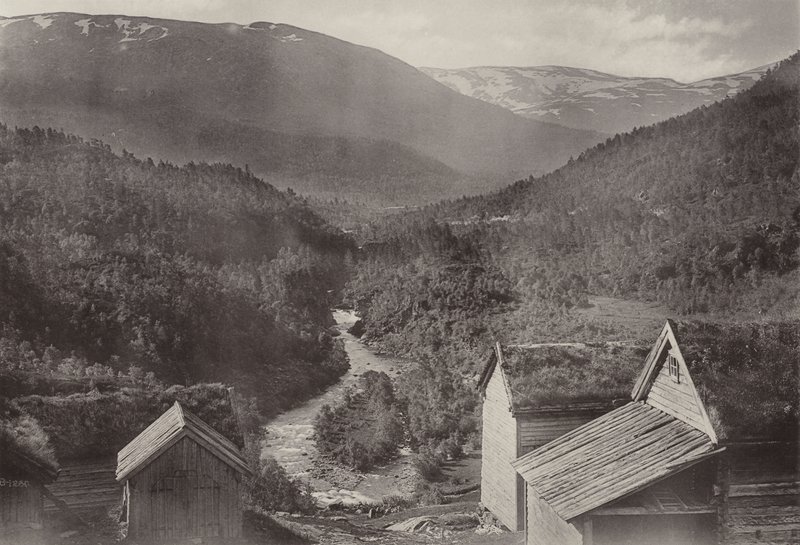 Katse itään Stalheim-hotellista (m/w kuva) tekijältä Norwegian Photographer