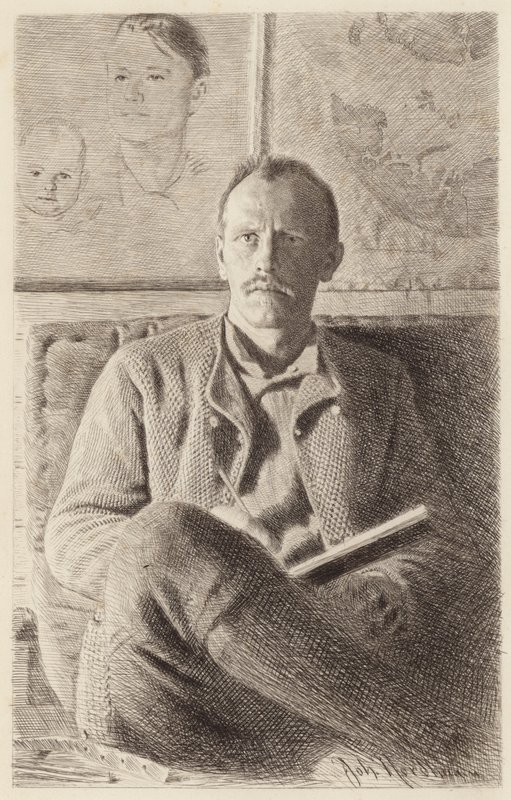 Fridtjof Nansenin muotokuva (etsaus) tekijältä Norwegian School