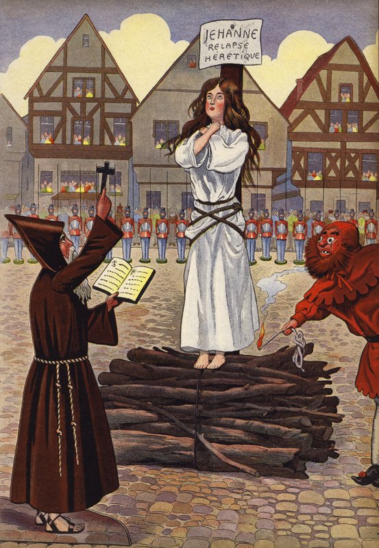 Joan Of Arc poltetaan roviolla tekijältä Onfray de Breville Job