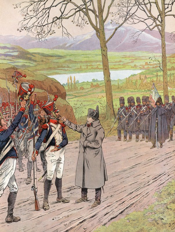 Napoleon, palatessaan Elbasta, oli hetkellisesti tukossa Grenoblen tiellä tekijältä Onfray de Breville Job