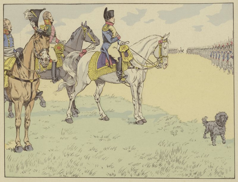 Napoleon arvioi Ranskan armeijaa Tilsitin sopimusten allekirjoittamisen jälkeen 7. heinäkuuta 1807 tekijältä Onfray de Breville Job