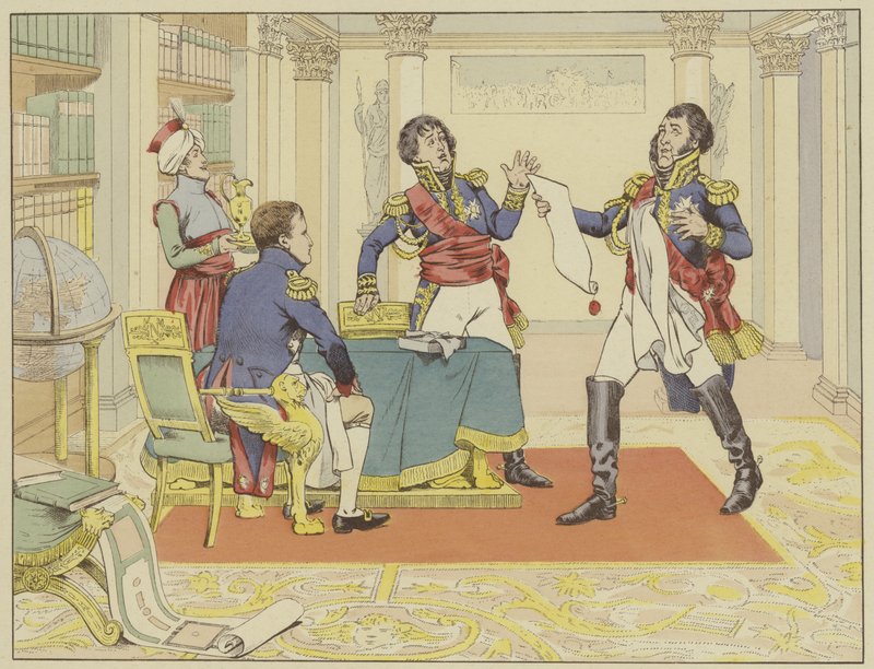Napoleon palkitsee marsalkka Lefevren tekemällä hänen Danzigin herttuansa sen jälkeen, kun tämä valloitti kaupungin preussilaisilta, 24. toukokuuta 1807 tekijältä Onfray de Breville Job