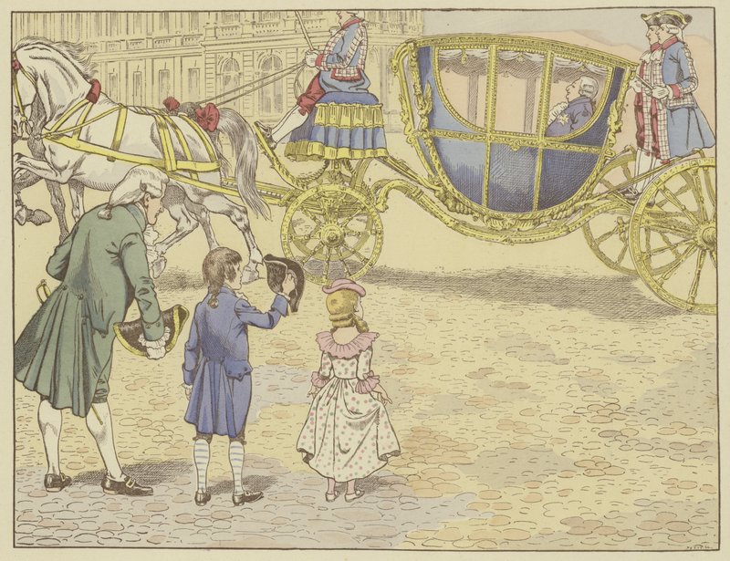 Isänsä vei hänet Versaillesiin vuonna 1779, ja hän näki ensimmäistä kertaa kuninkaan, Ludvig XVI, jonka hän jatkoi menestymään. tekijältä Onfray de Breville Job