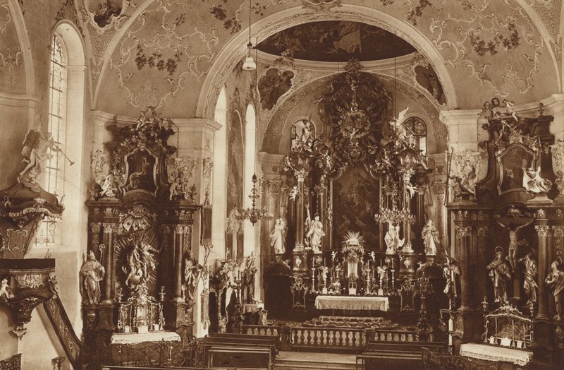 Seurakunta-kirkko, Oberammergau, kirkon sisustus tekijältä Otto Ballerstedt
