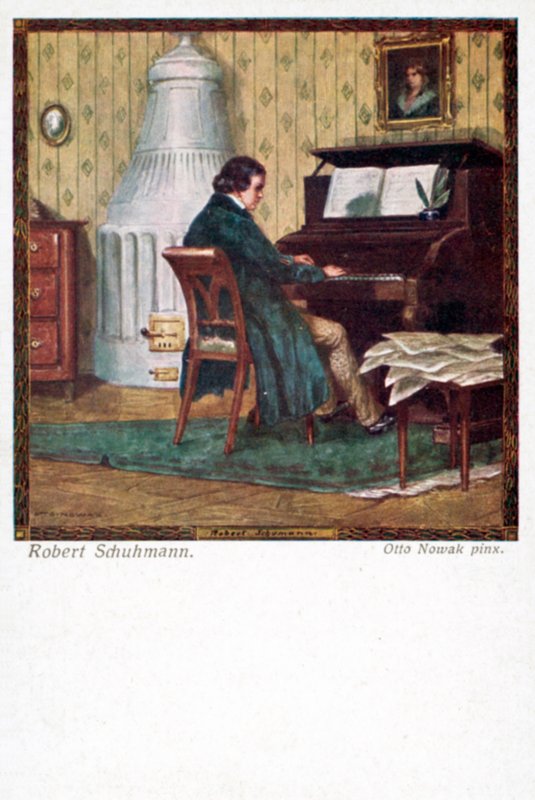 Robert Schumann soittaa pianoa tekijältä Otto Robert Nowak