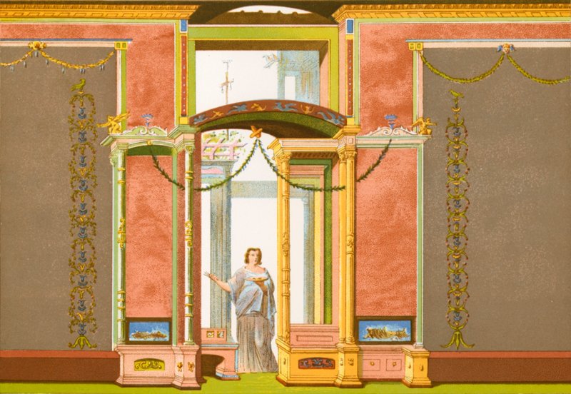 Pompeilainen seinäkoristelu tekijältä P. Sellier