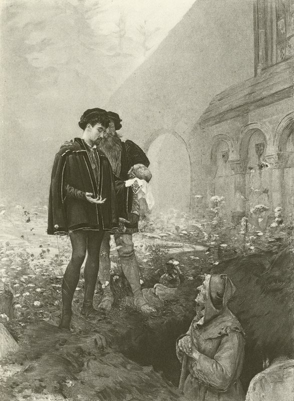 Hamlet ja haudankaivaja (syväpaino) tekijältä Pascal Adolphe Jean Dagnan Bouveret
