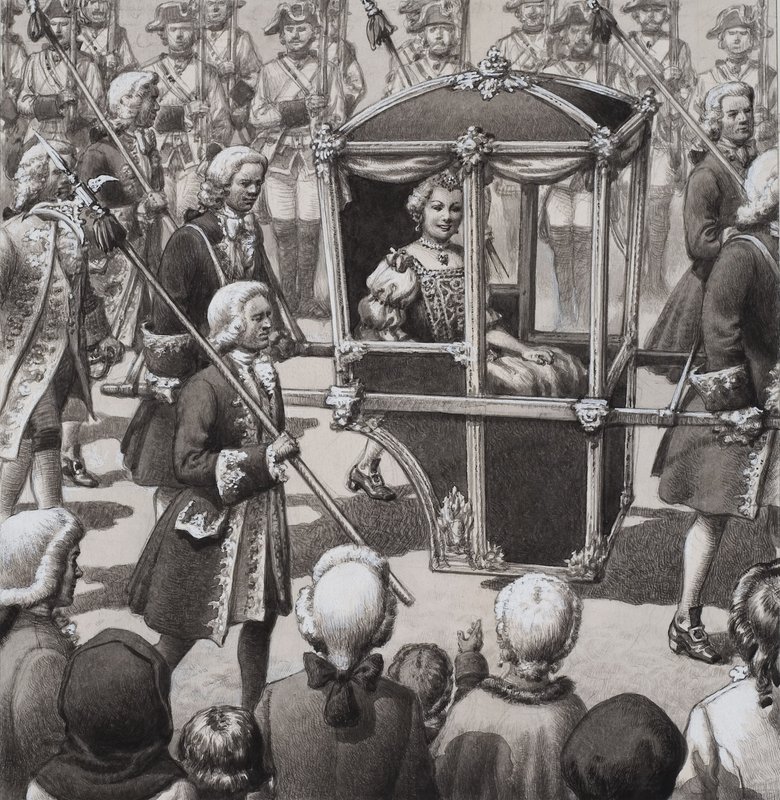 Keisarinna Maria Theresia (1717-80) (guassi paperille) tekijältä Pat (1907 95) Nicolle