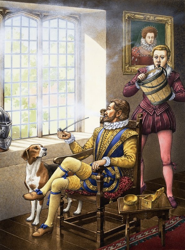 Kuka heitti vettä Sir Walter Raleighin päälle tekijältä Pat (1907-95) Nicolle